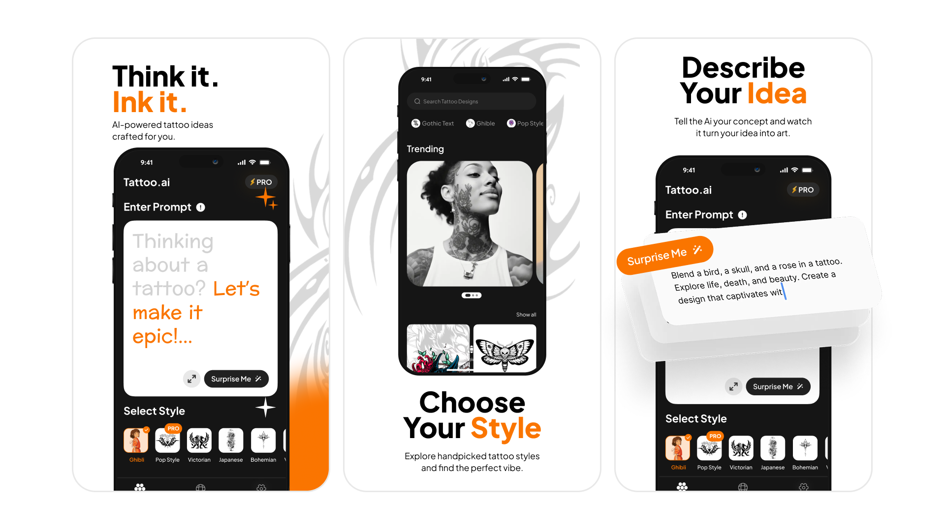 Tattoo AI app cover showing AI tattoo idea generation